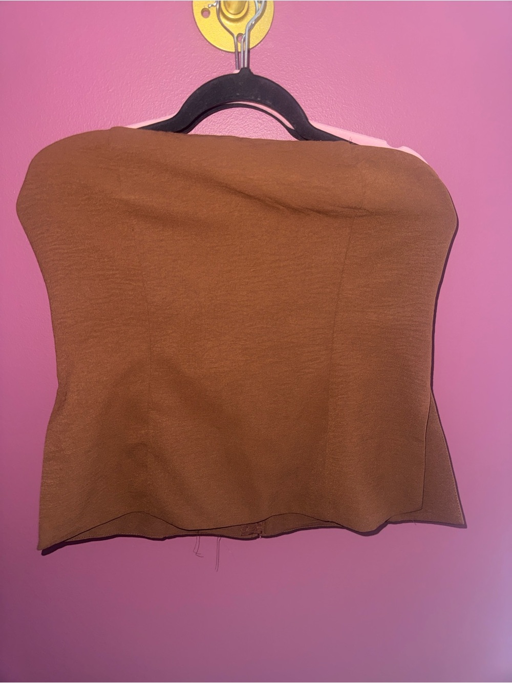 Brown Strapless Crop Top - Sleek Tube Style